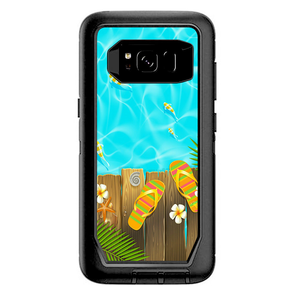  Flip Flops And Fish Summer Otterbox Defender Samsung Galaxy S8 Skin