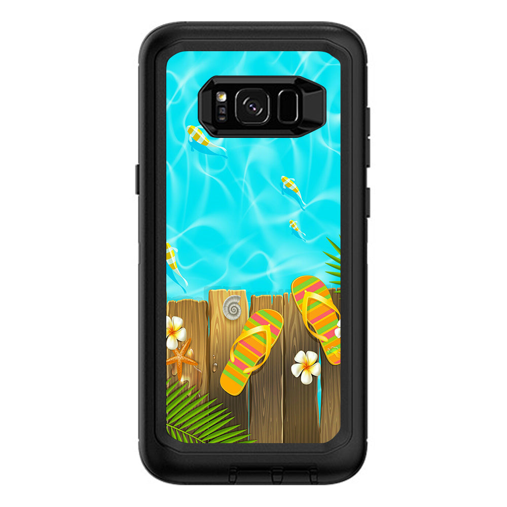  Flip Flops And Fish Summer Otterbox Defender Samsung Galaxy S8 Plus Skin