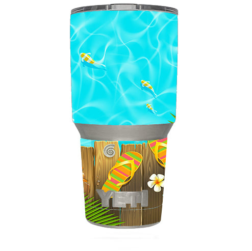  Flip Flops And Fish Summer Yeti 30oz Rambler Tumbler Skin