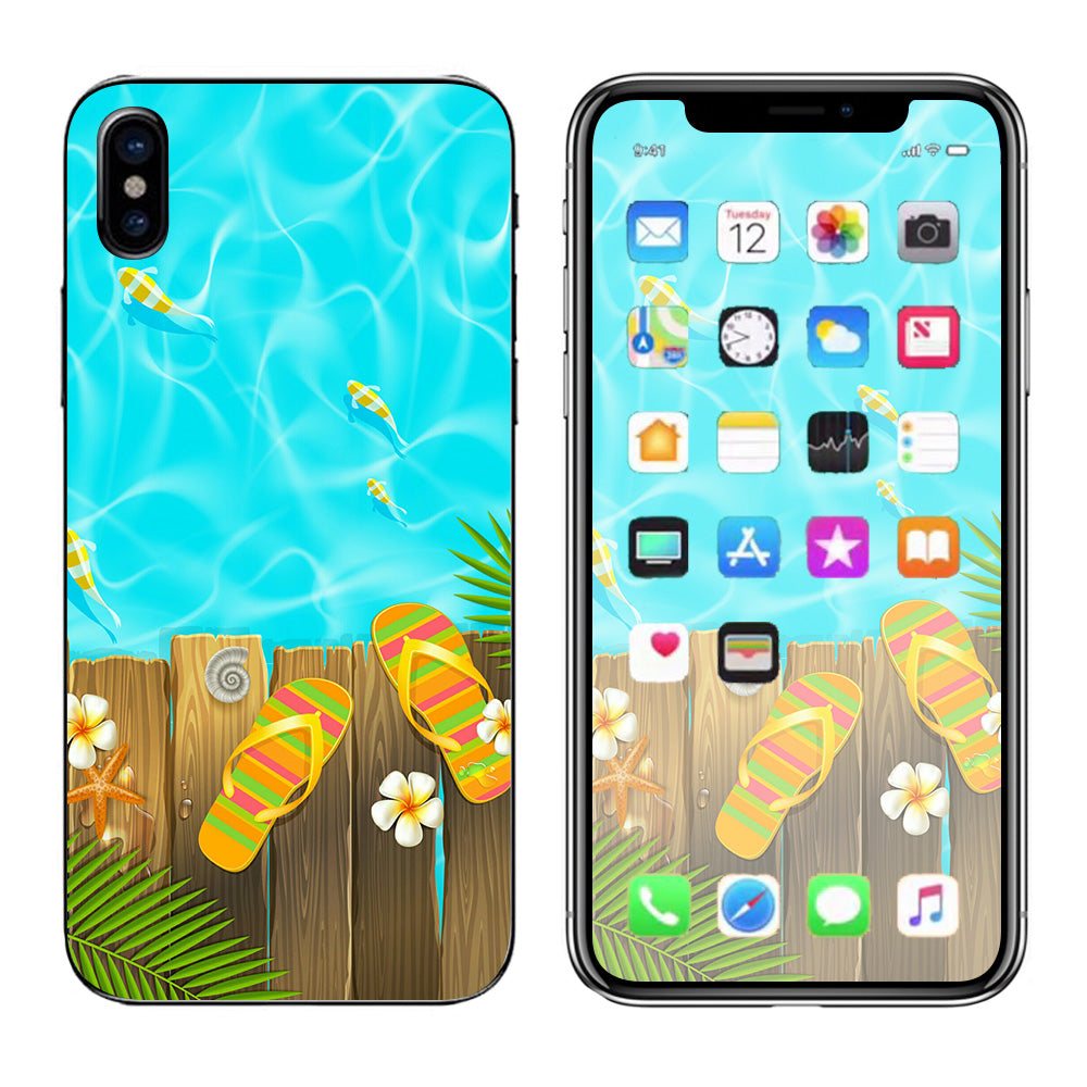  Flip Flops And Fish Summer Apple iPhone X Skin