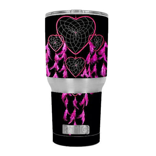  Heart Pink Feather Dream Catcher RTIC 30oz Tumbler Skin