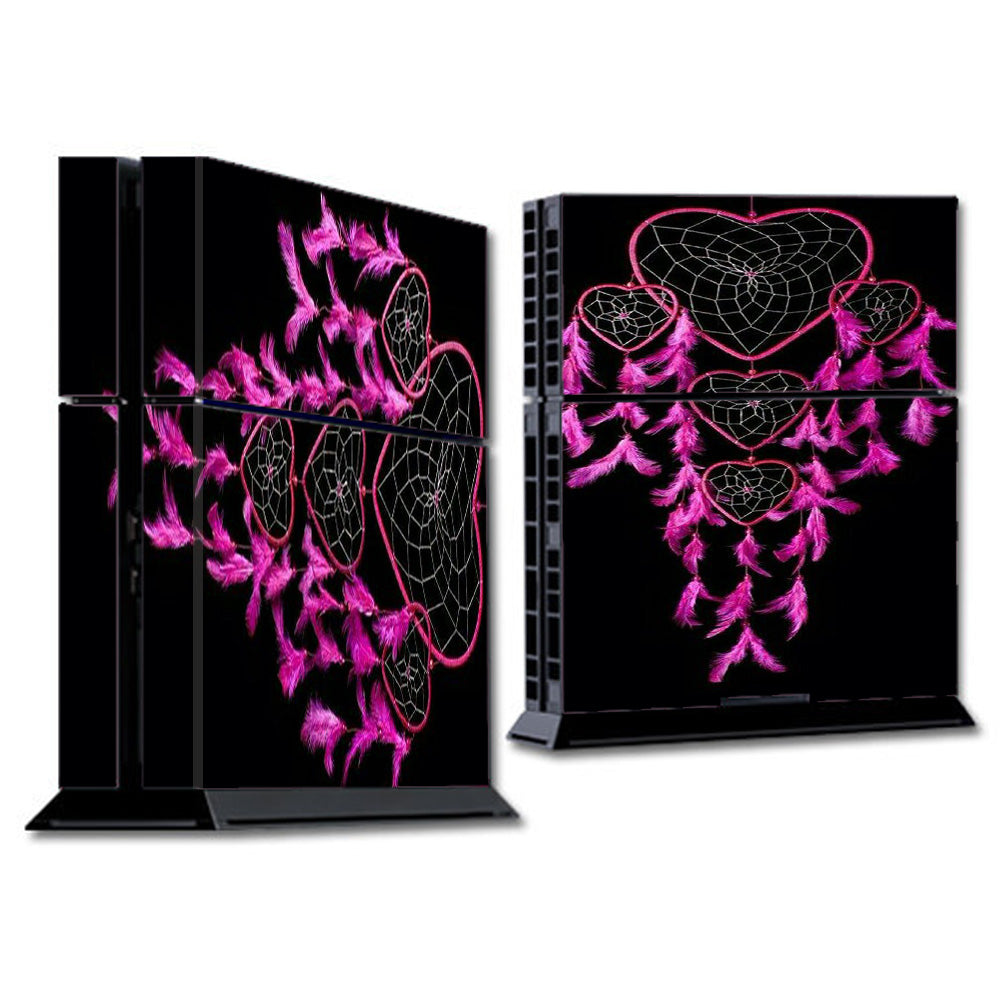  Heart Pink Feather Dream Catcher Sony Playstation PS4 Skin