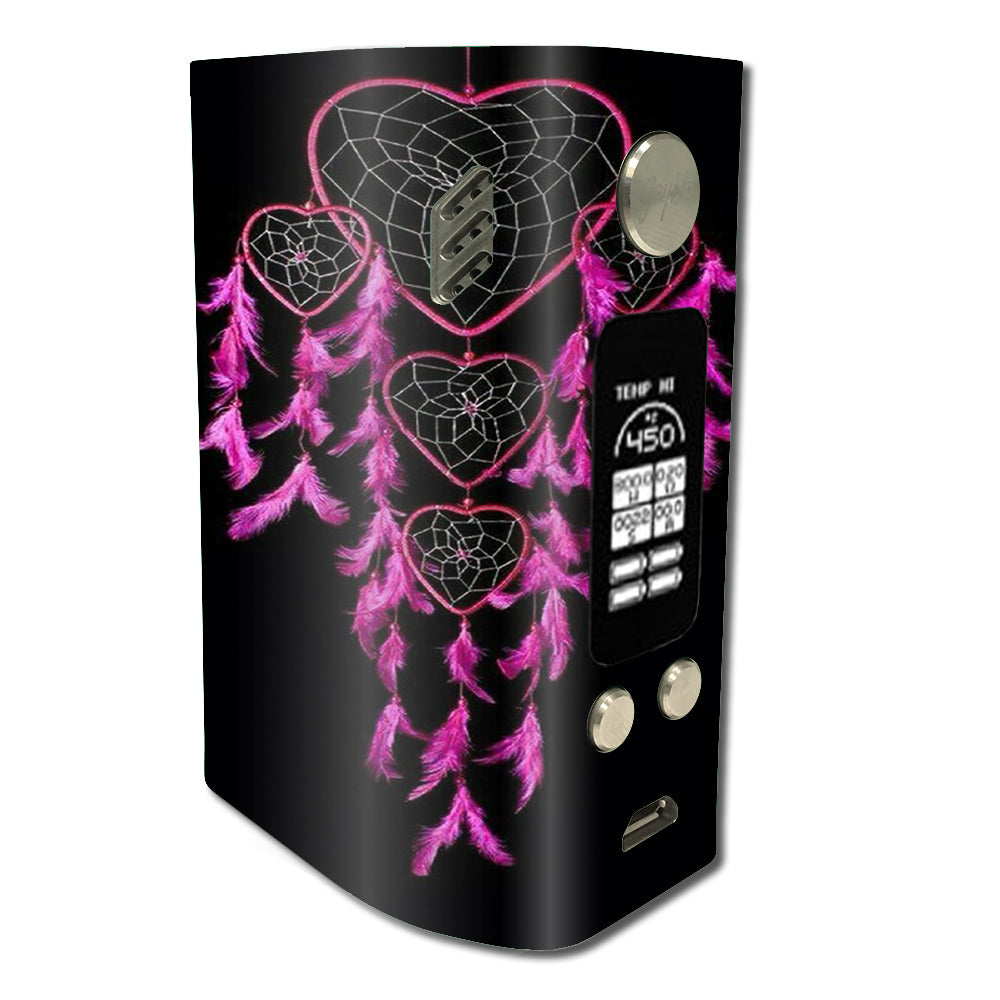  Heart Pink Feather Dream Catcher Wismec Reuleaux RX300 Skin