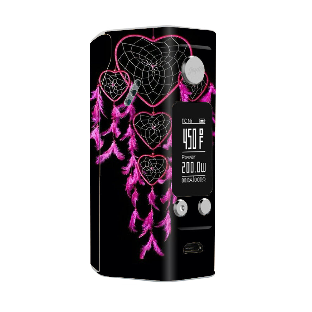  Heart Pink Feather Dream Catcher Wismec Reuleaux RX200S Skin