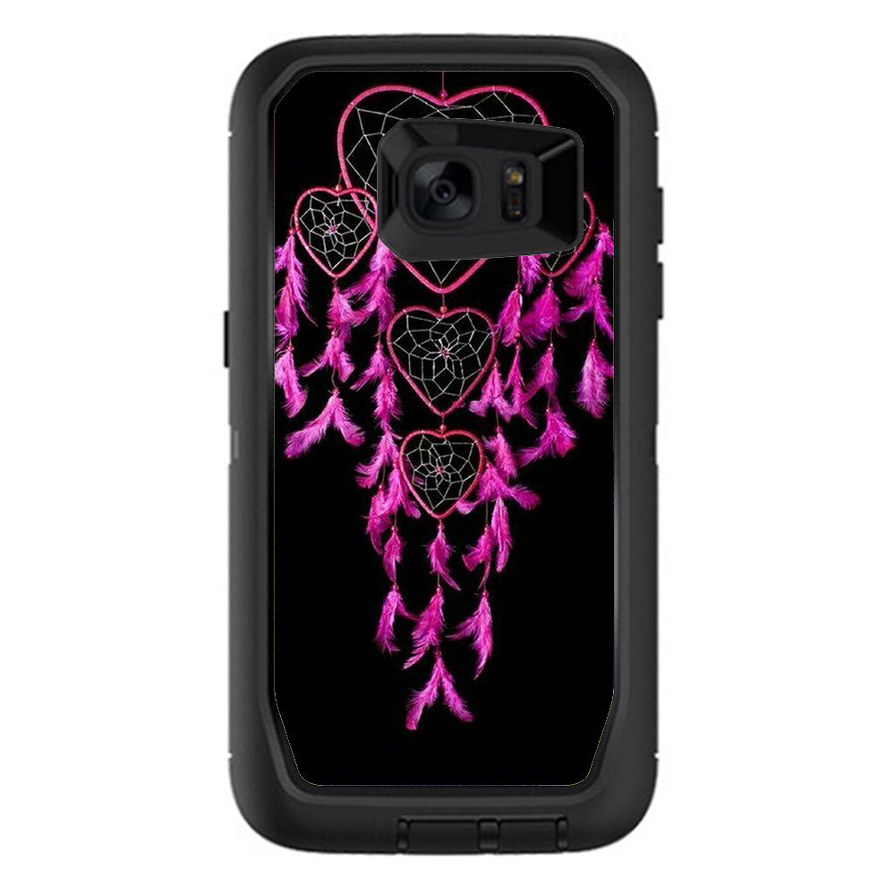  Heart Pink Feather Dream Catcher Otterbox Defender Samsung Galaxy S7 Edge Skin