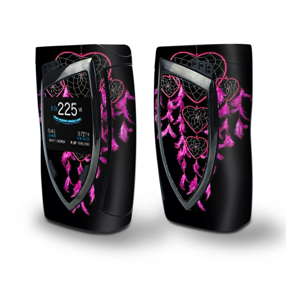 Skin Decal Vinyl Wrap for Smok Devilkin Kit 225w Vape (includes TFV12 Prince Tank Skins) skins cover/ Heart Pink Feather Dream Catcher