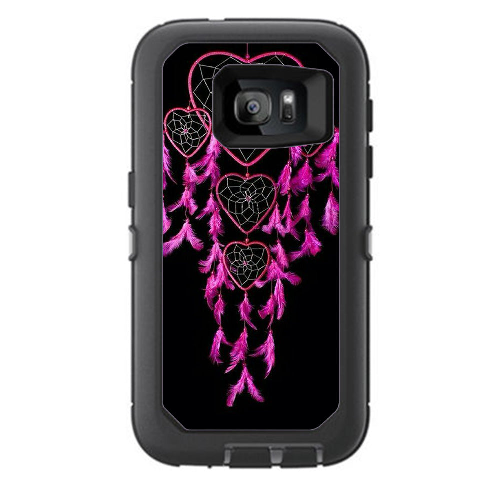  Heart Pink Feather Dream Catcher Otterbox Defender Samsung Galaxy S7 Skin