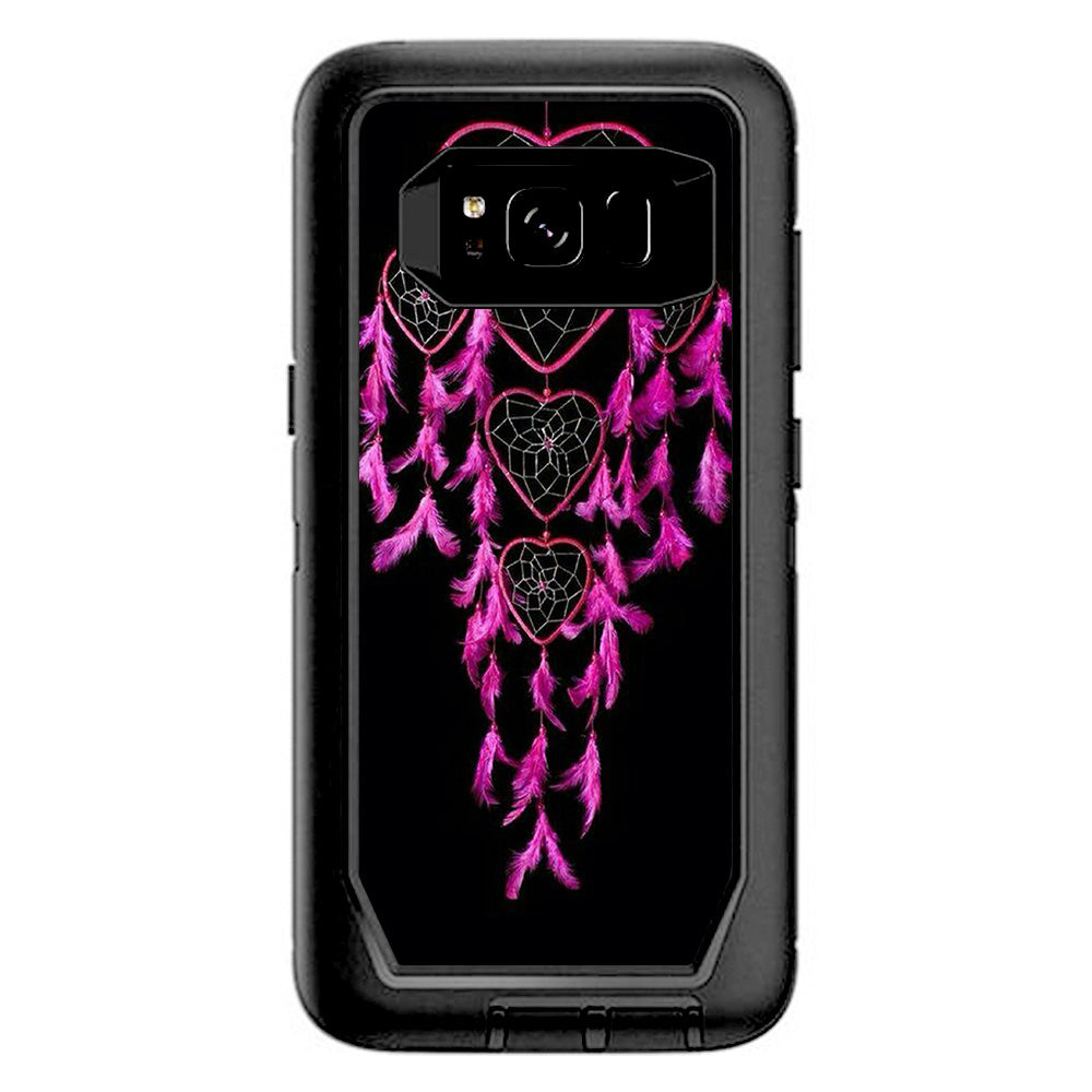  Heart Pink Feather Dream Catcher Otterbox Defender Samsung Galaxy S8 Skin