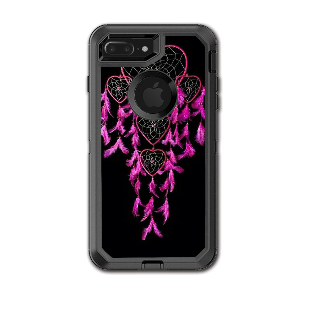  Heart Pink Feather Dream Catcher Otterbox Defender iPhone 7+ Plus or iPhone 8+ Plus Skin