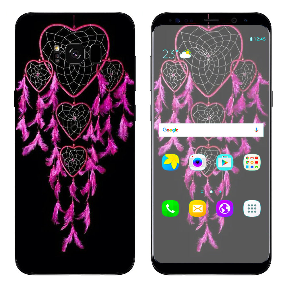  Heart Pink Feather Dream Catcher Samsung Galaxy S8 Skin
