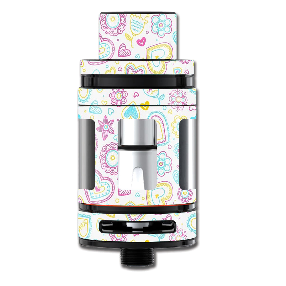  Hearts Doodles Shape Design Smok TFV8 Mini Big Baby Beast Skin