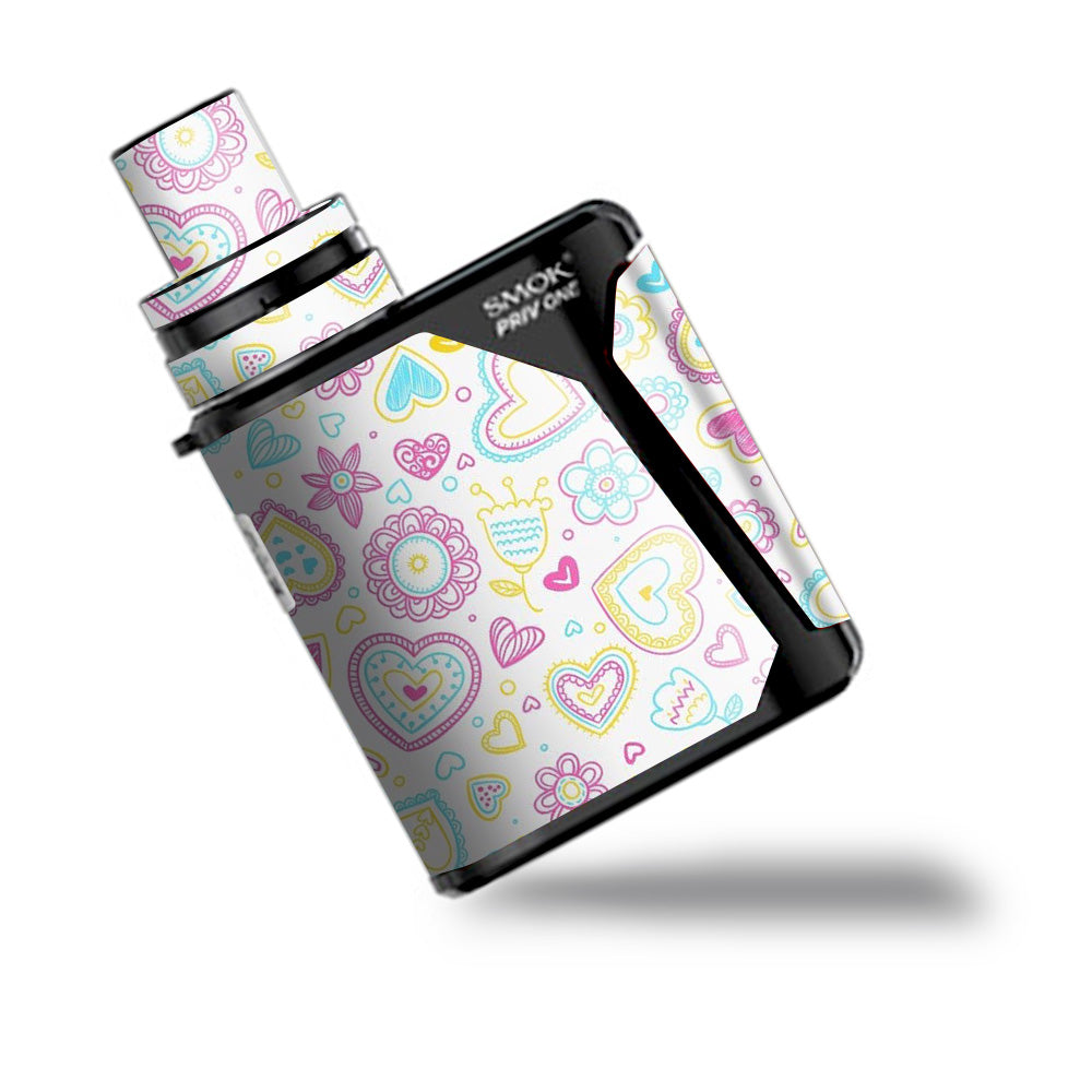  Hearts Doodles Shape Design Smok Priv One Skin