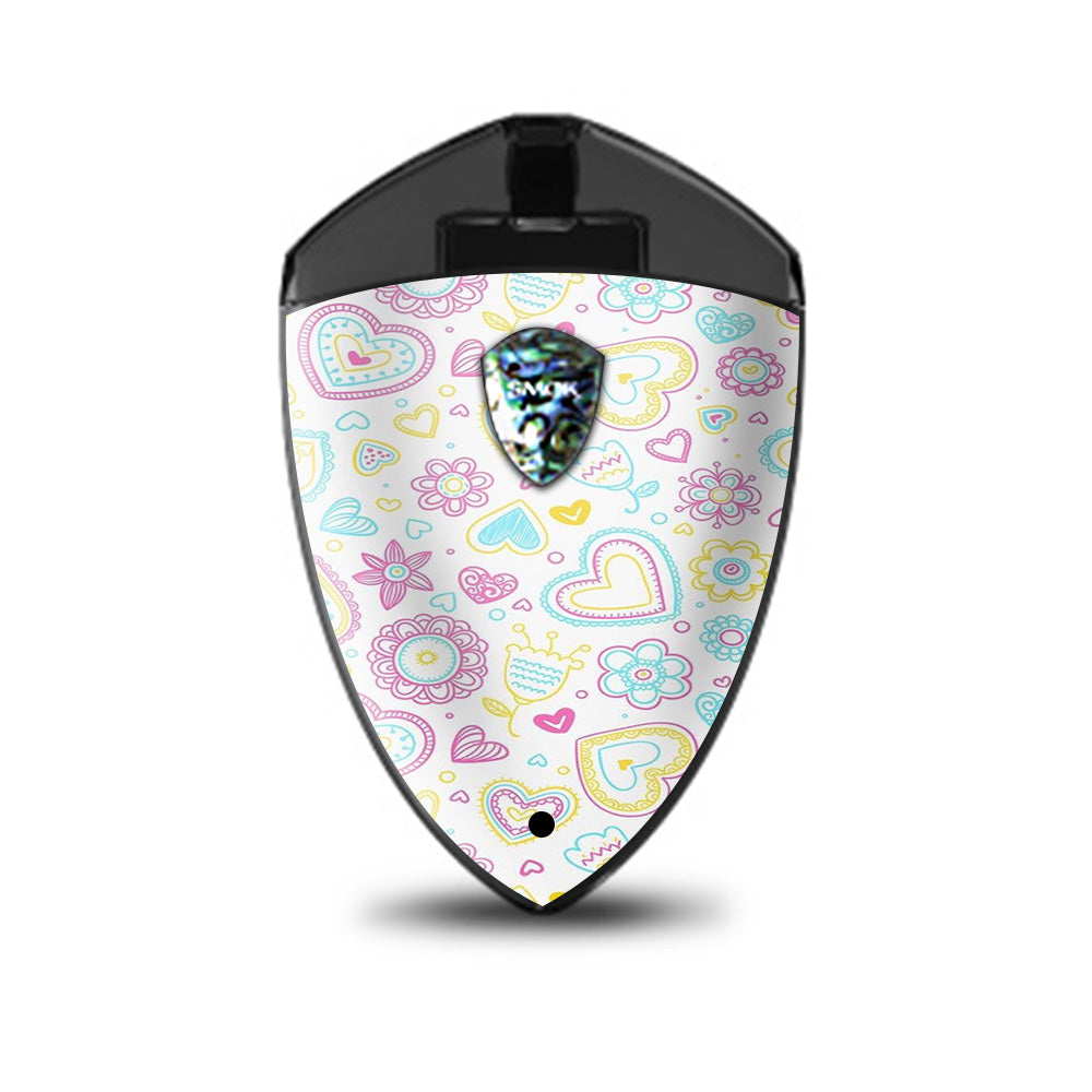  Hearts Doodles Shape Design Smok Rolo Badge Skin
