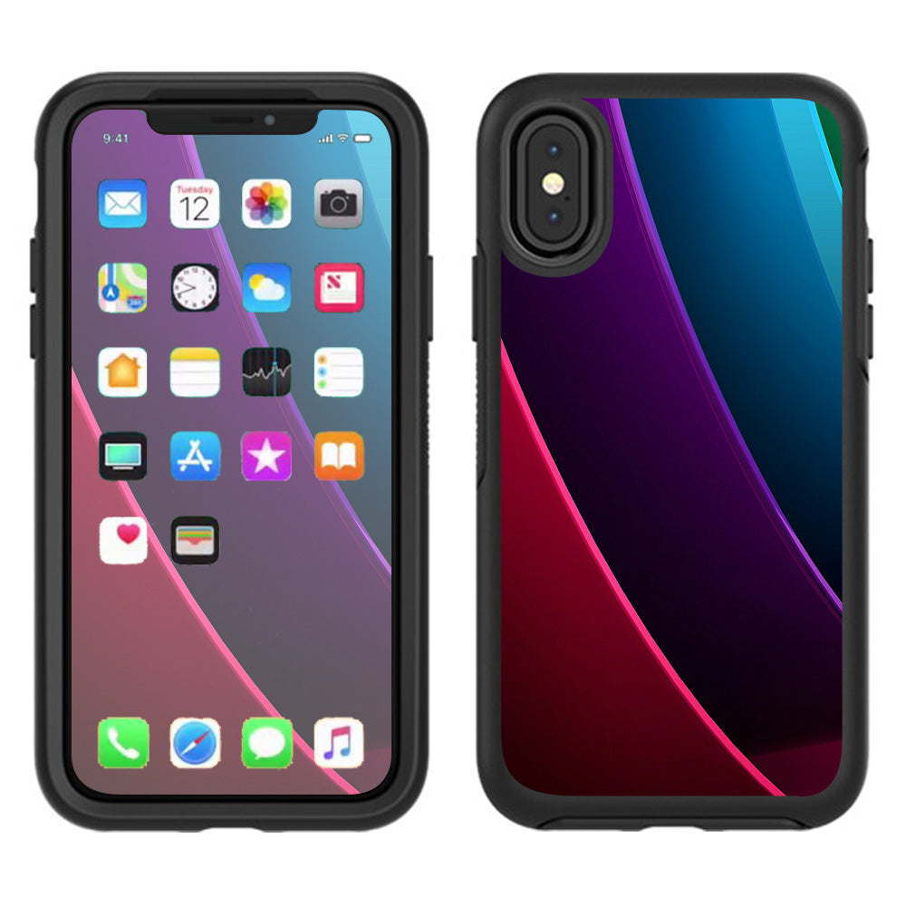  Abstract Colorful Panels Otterbox Defender Apple iPhone X Skin