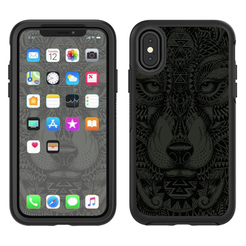  Aztec Lion Wolf Design Otterbox Defender Apple iPhone X Skin