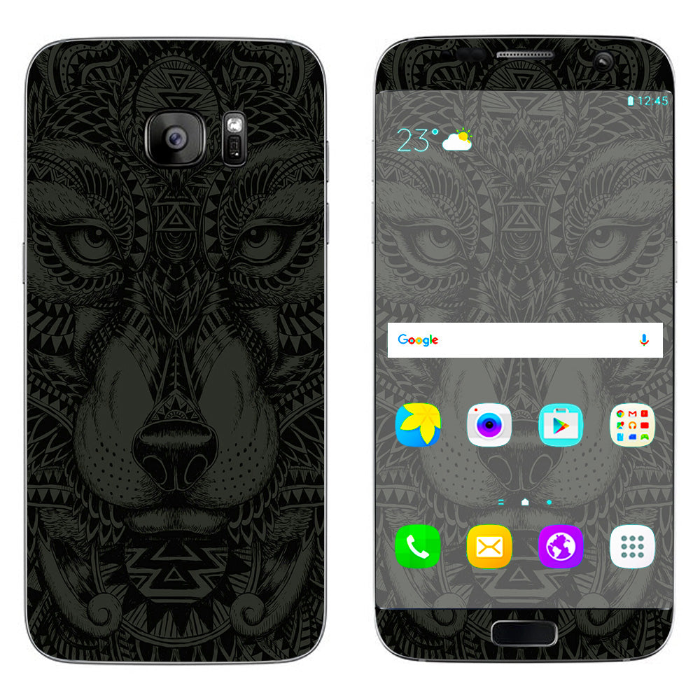  Aztec Lion Wolf Design Samsung Galaxy S7 Edge Skin