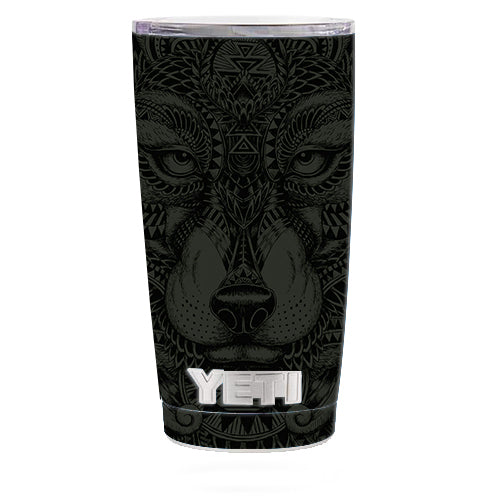  Aztec Lion Wolf Design Yeti 20oz Rambler Tumbler Skin