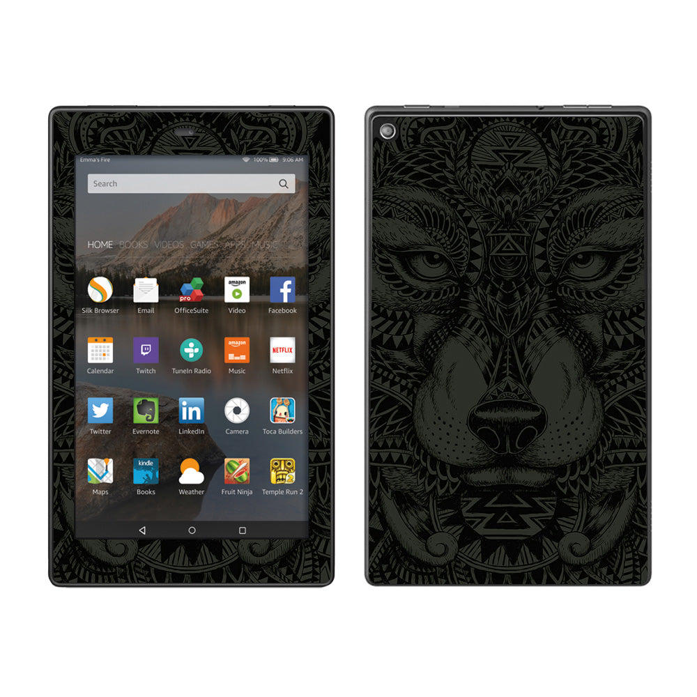  Aztec Lion Wolf Design Amazon Fire HD 8 Skin