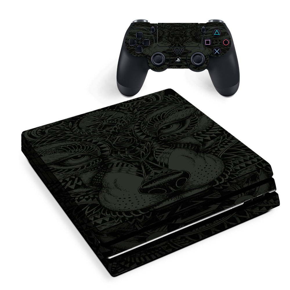 Skin Decal Vinyl Wrap For Playstation Ps4 Pro Console & Controller Stickers Skins Cover/ Aztec Lion Wolf Design Sony PS4 Pro Skin