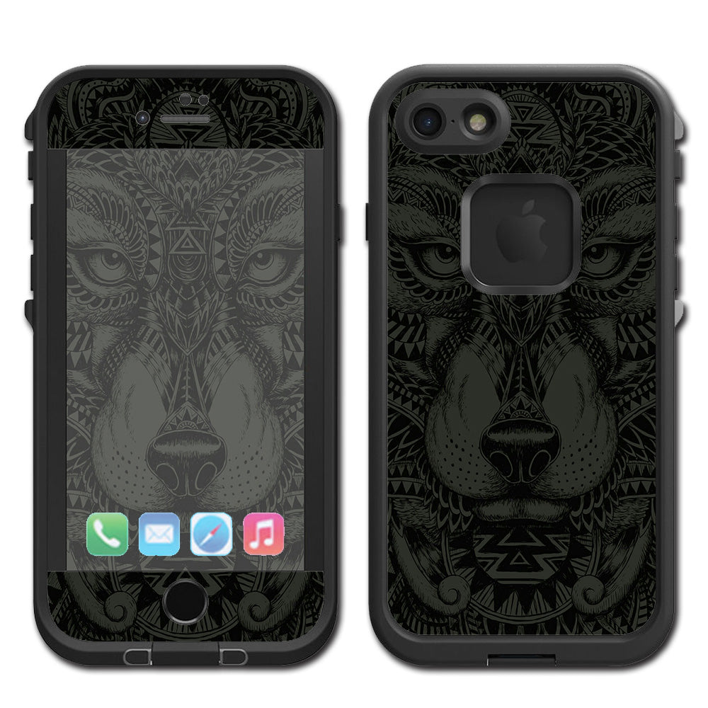  Aztec Lion Wolf Design Lifeproof Fre iPhone 7 or iPhone 8 Skin