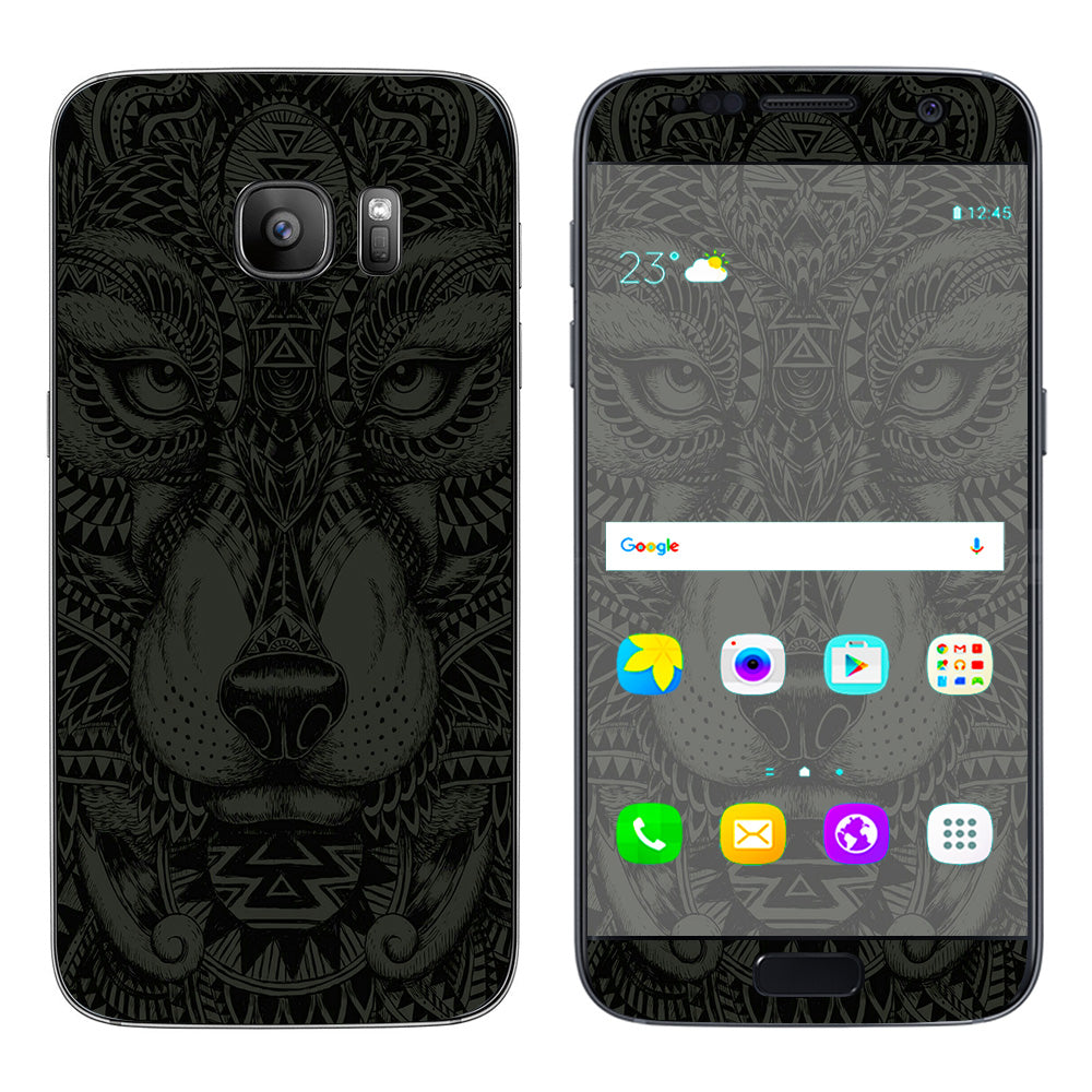  Aztec Lion Wolf Design Samsung Galaxy S7 Skin