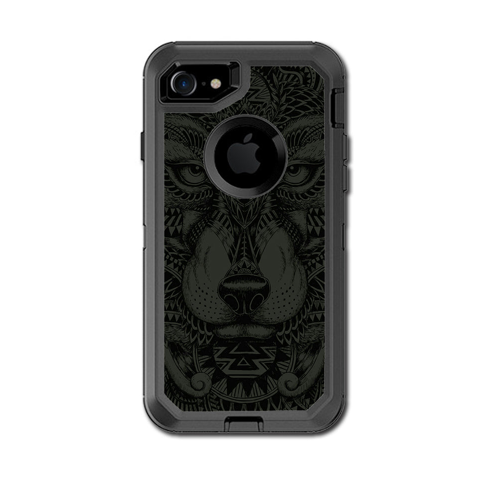  Aztec Lion Wolf Design Otterbox Defender iPhone 7 or iPhone 8 Skin