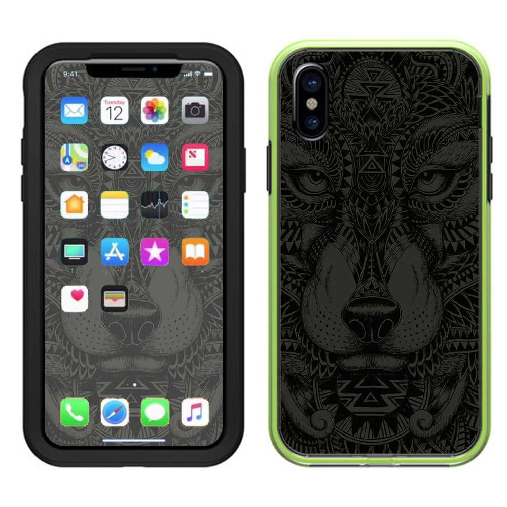  Aztec Lion Wolf Design Lifeproof Slam Case iPhone X Skin
