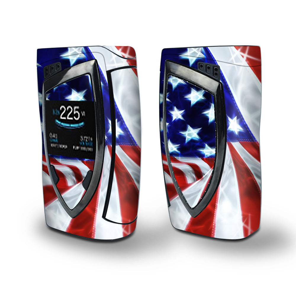 Skin Decal Vinyl Wrap for Smok Devilkin Kit 225w Vape (includes TFV12 Prince Tank Skins) skins cover/ Electric American Flag U.S.A.