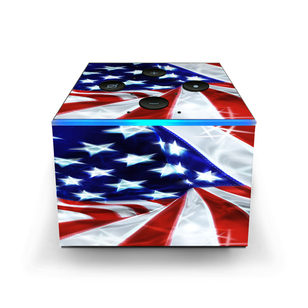  Electric American Flag U.S.A. Amazon Fire TV Cube Skin