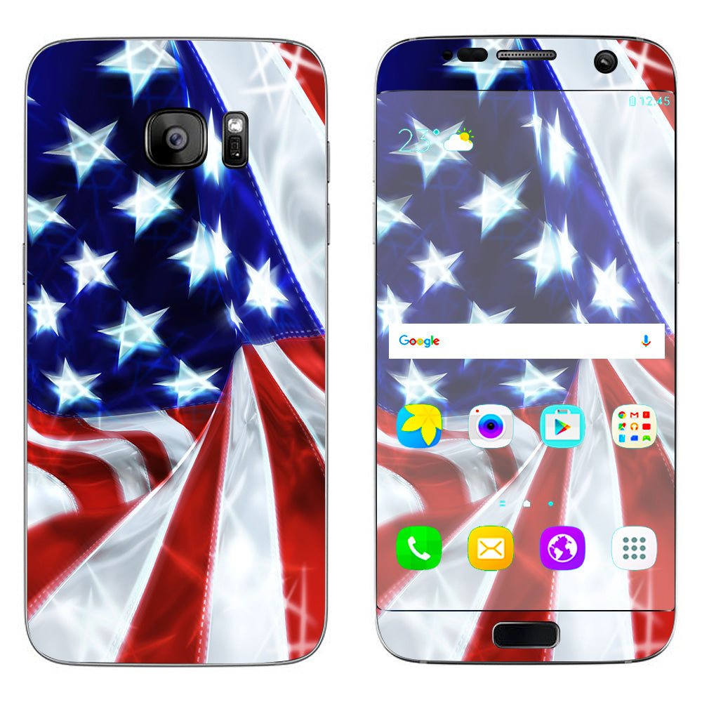 Electric American Flag U.S.A. Samsung Galaxy S7 Edge Skin