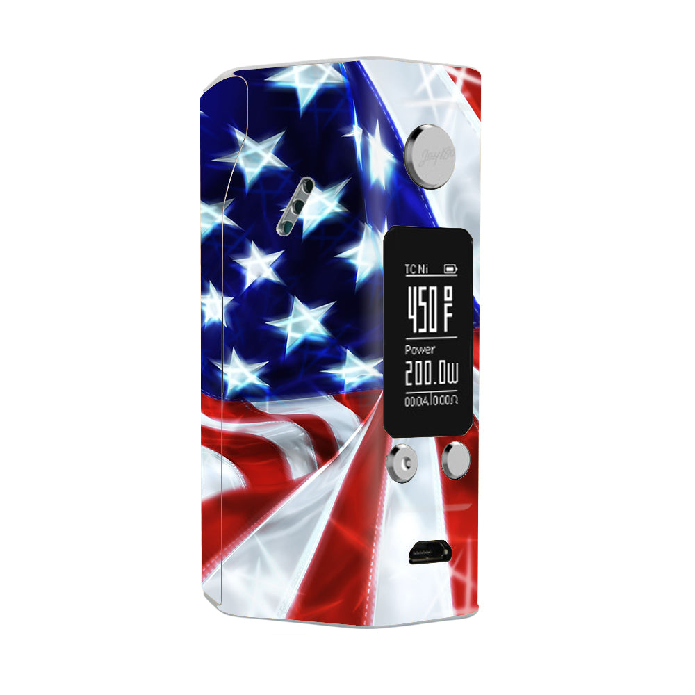  Electric American Flag U.S.A. Wismec Reuleaux RX200S Skin