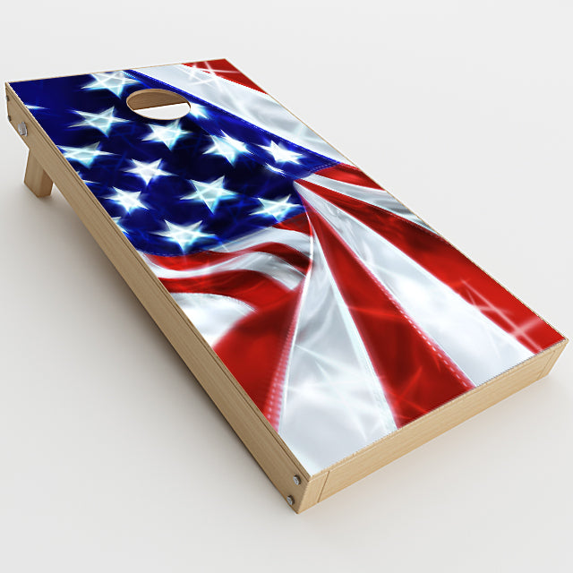  Electric American Flag U.S.A. Cornhole Game Boards  Skin