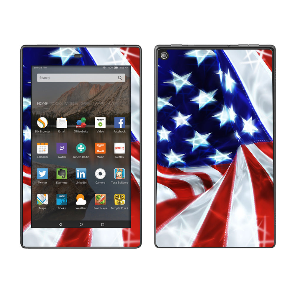  Electric American Flag U.S.A. Amazon Fire HD 8 Skin