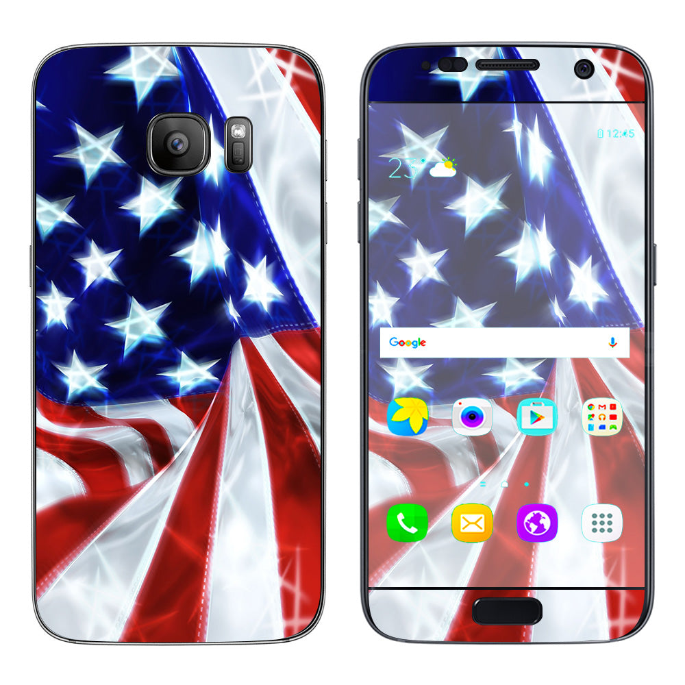  Electric American Flag U.S.A. Samsung Galaxy S7 Skin