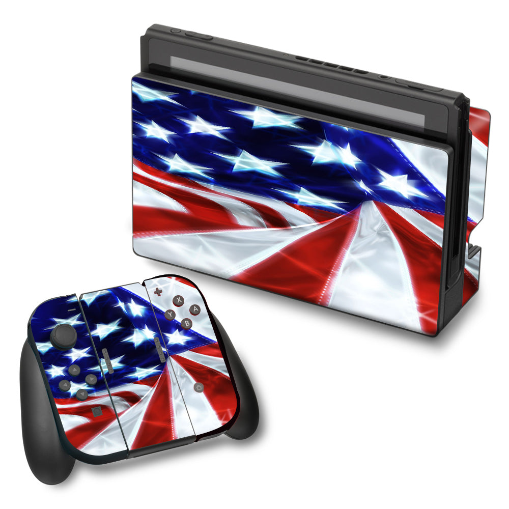  Electric American Flag U.S.A. Nintendo Switch Skin