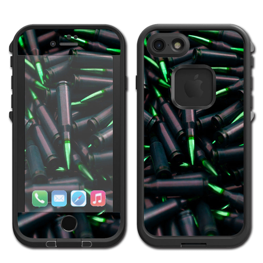  Green Bullets Military Rifle Ar Lifeproof Fre iPhone 7 or iPhone 8 Skin