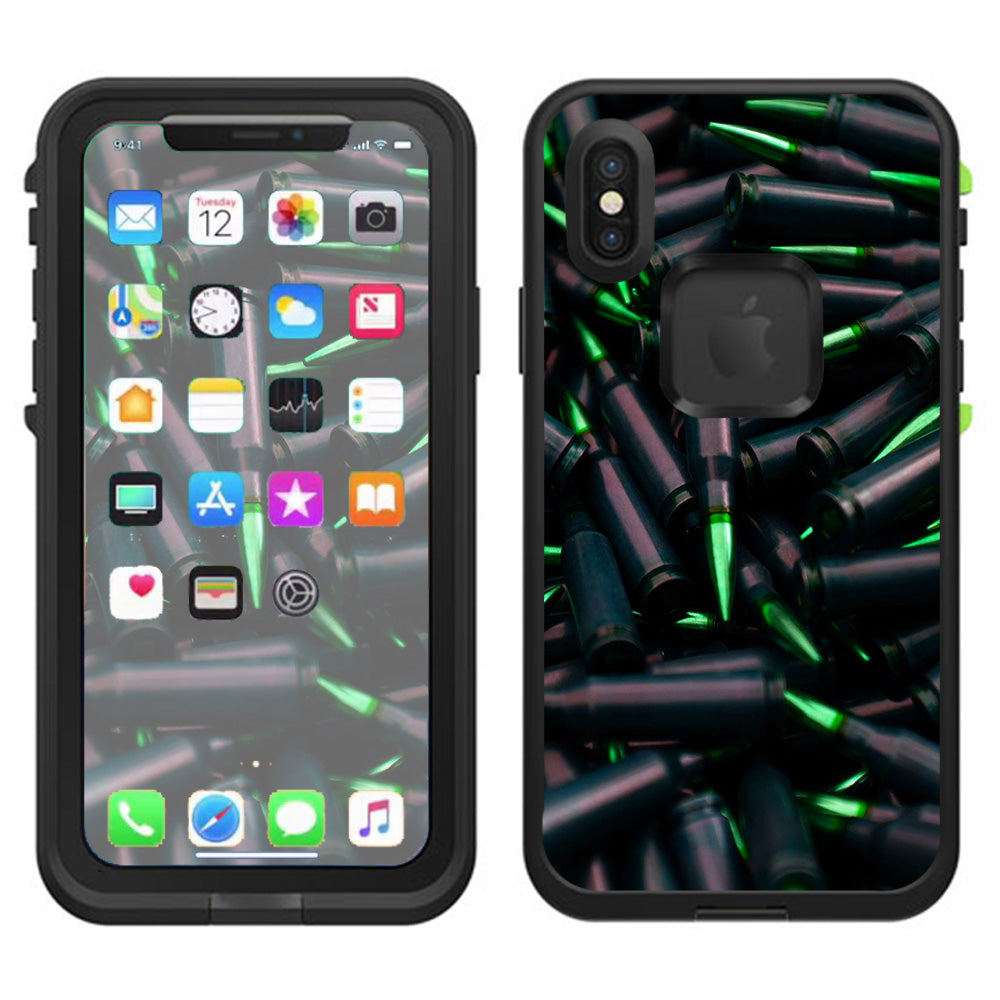  Green Bullets Military Rifle Ar Lifeproof Fre Case iPhone X Skin