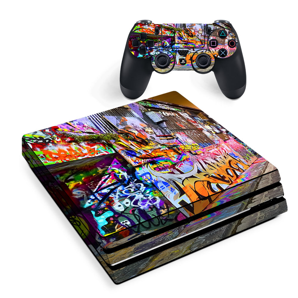 Skin Decal Vinyl Wrap For Playstation Ps4 Pro Console & Controller Stickers Skins Cover/ Graffiti Street Art Ny L.A. Sony PS4 Pro Skin