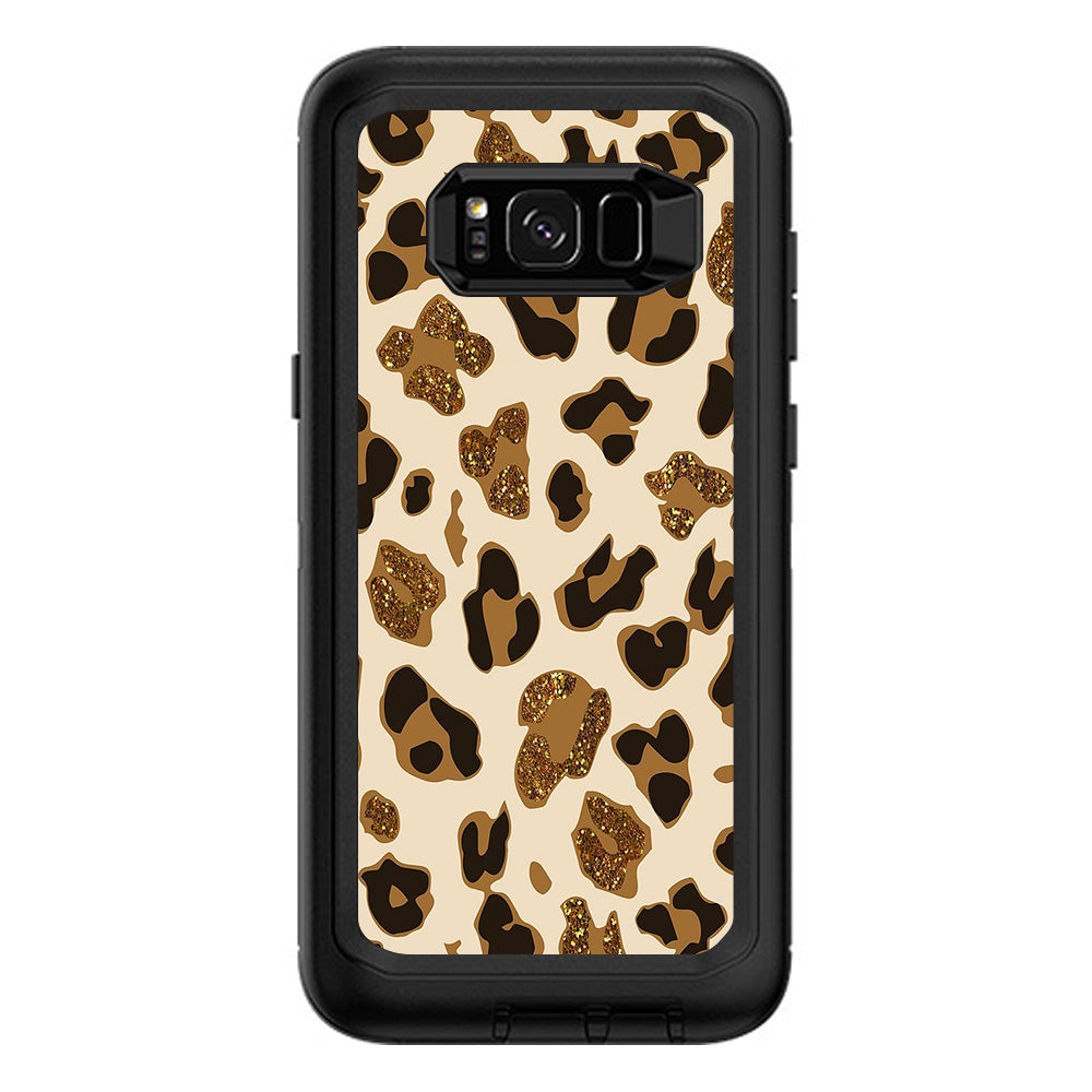  Leopard Print Glitter Print (Not Real Glitter) Otterbox Defender Samsung Galaxy S8 Plus Skin
