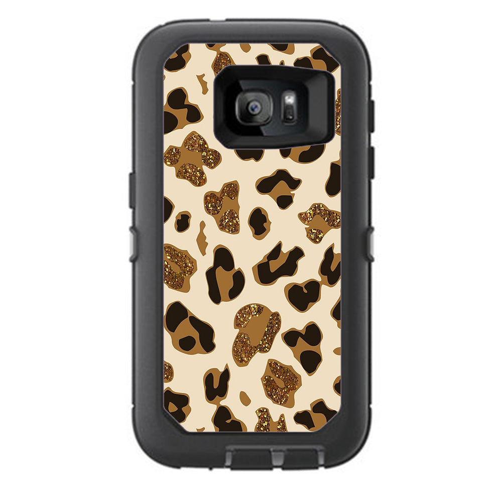  Leopard Print Glitter Print (Not Real Glitter) Otterbox Defender Samsung Galaxy S7 Skin