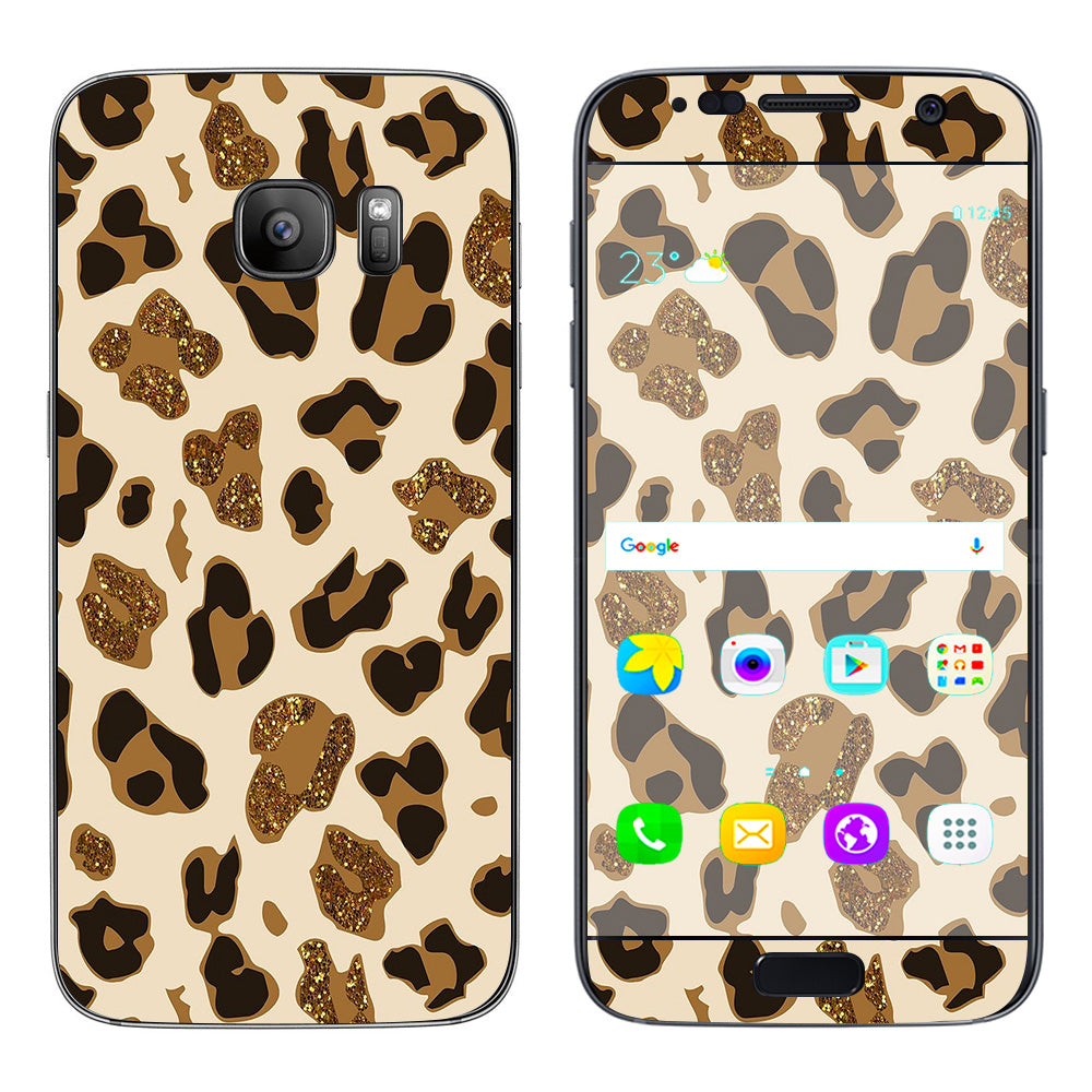  Leopard Print Glitter Print (Not Real Glitter) Samsung Galaxy S7 Skin