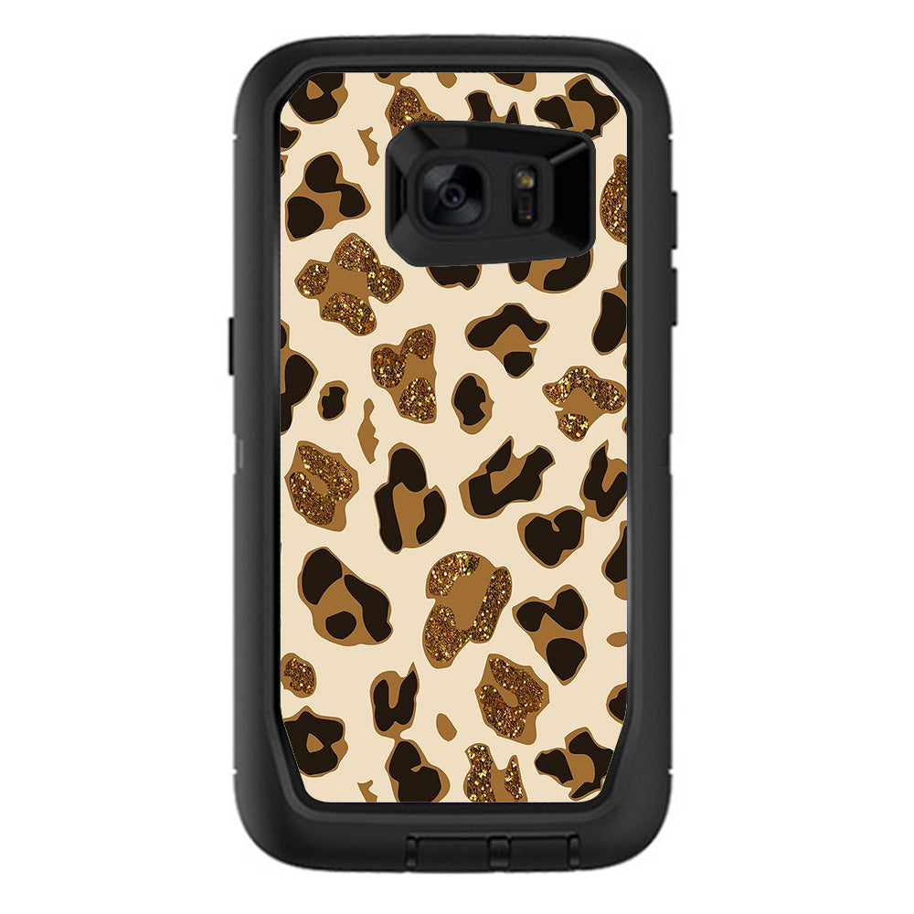  Leopard Print Glitter Print (Not Real Glitter) Otterbox Defender Samsung Galaxy S7 Edge Skin