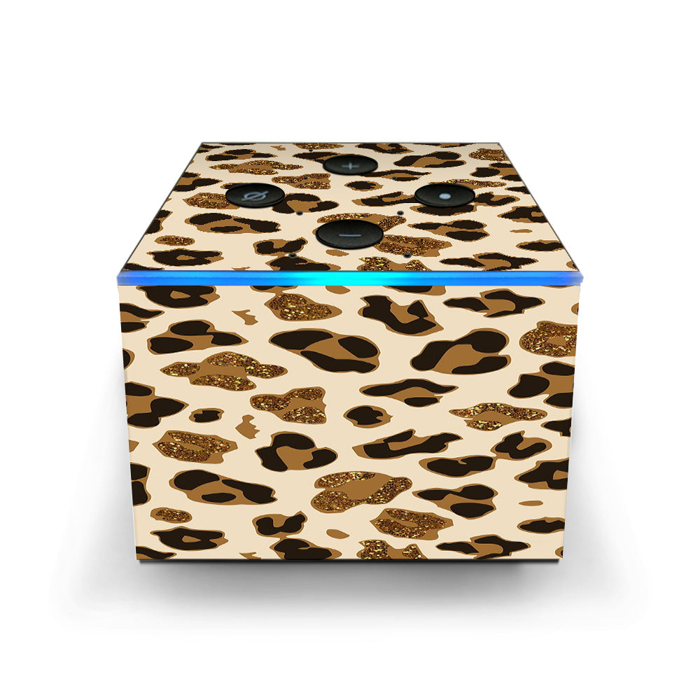  Leopard Print Glitter Print (Not Real Glitter) Amazon Fire TV Cube Skin