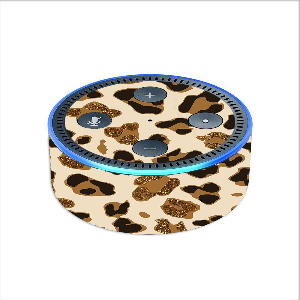  Leopard Print Glitter Print Amazon Echo Dot 2nd Gen Skin