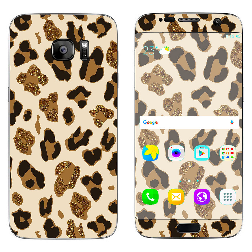  Leopard Print Glitter Print (Not Real Glitter) Samsung Galaxy S7 Edge Skin