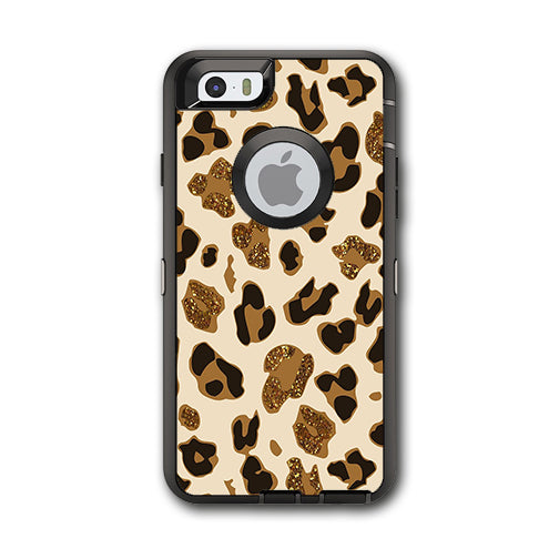 Leopard Print Glitter Print (Not Real Glitter) Otterbox Defender iPhone 6 Skin