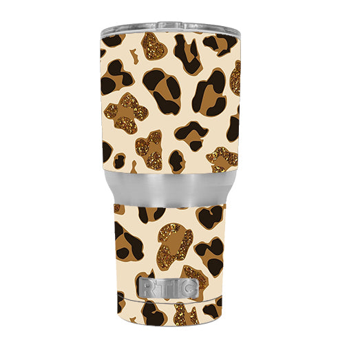  Leopard Print Glitter Print RTIC 30oz Tumbler Skin