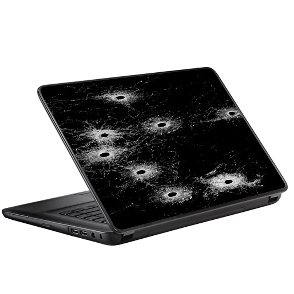  Bullet Holes In Glass Universal 13 to 16 inch wide laptop Skin