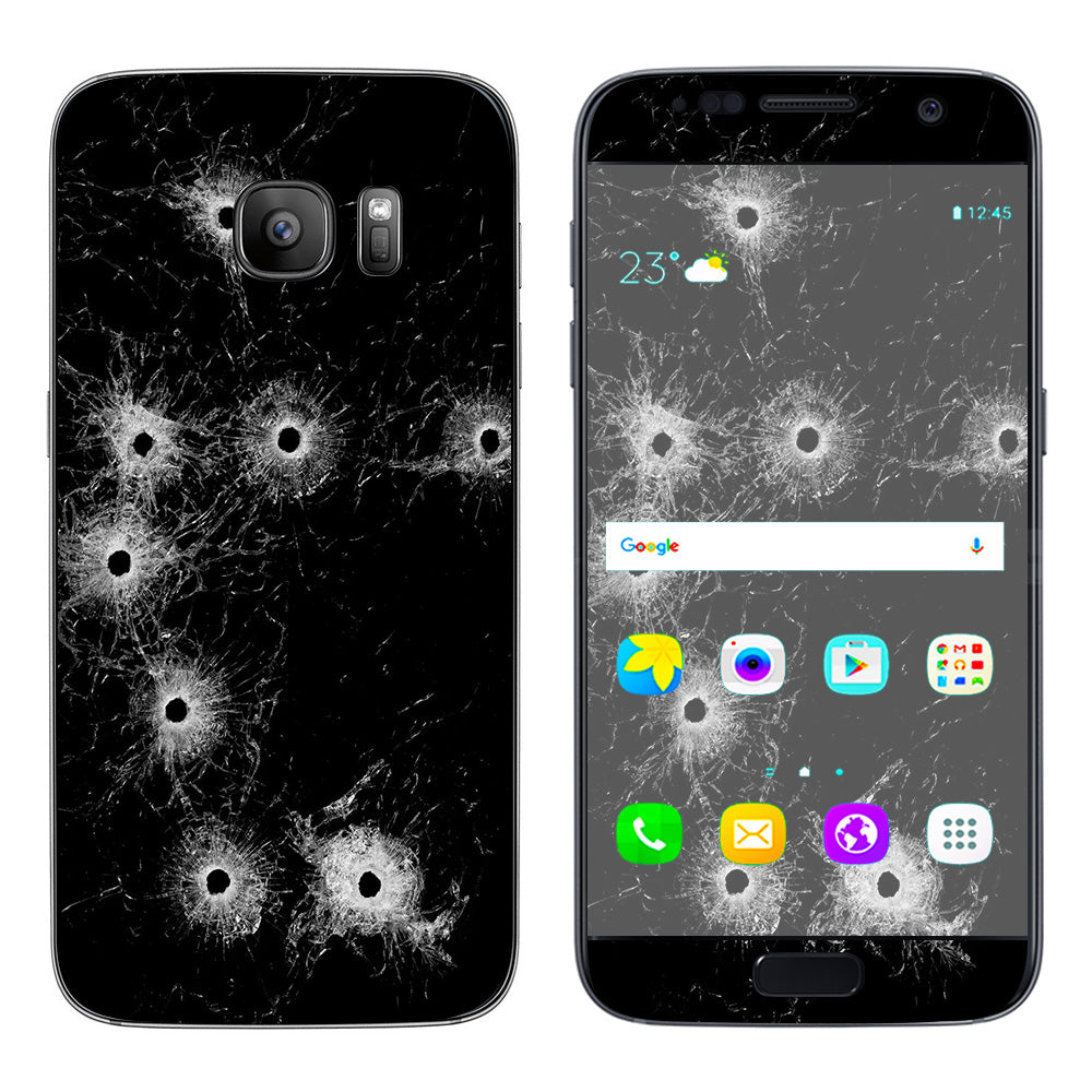  Bullet Holes In Glass Samsung Galaxy S7 Skin