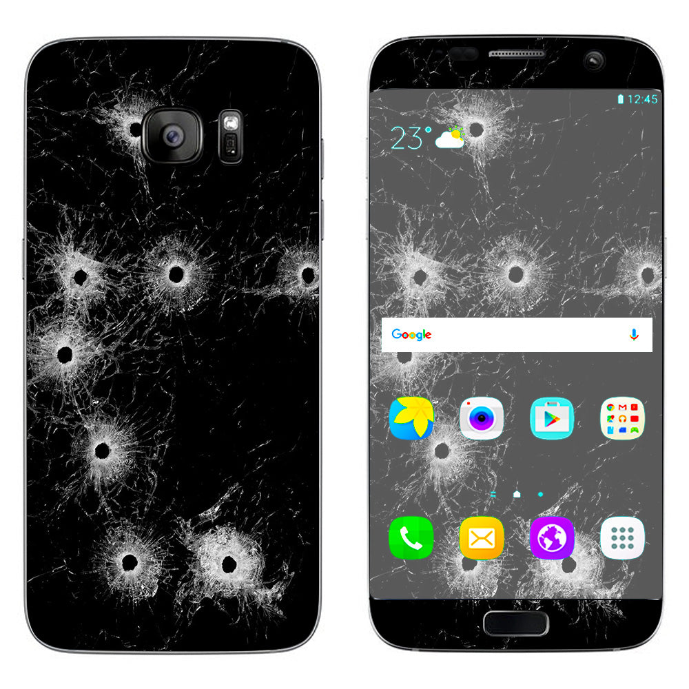  Bullet Holes In Glass Samsung Galaxy S7 Edge Skin